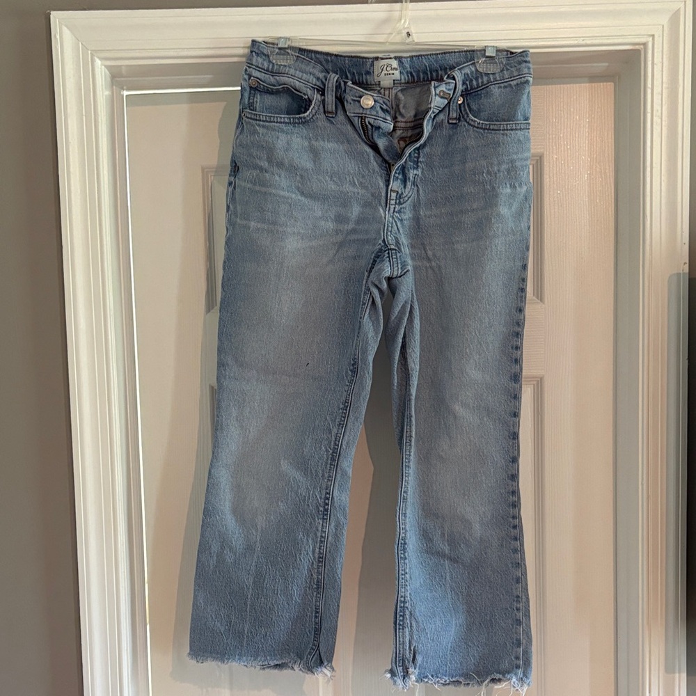 J. Crew Cropped Light Blue Straight Leg Jeans